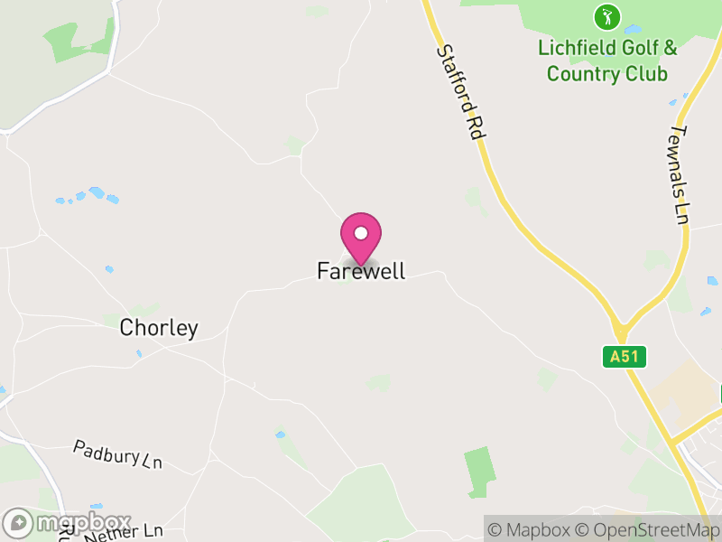 Map of Farewell and Chorley, Lichfield