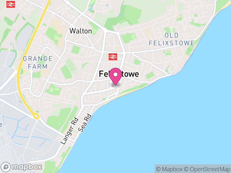 Map of Felixstowe, East Suffolk, Suffolk, England