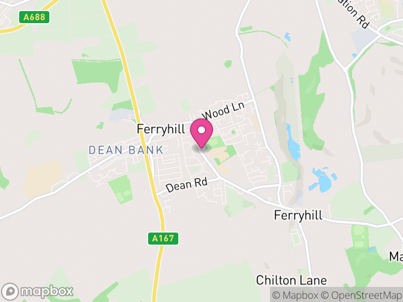 Map of Ferryhill, County Durham