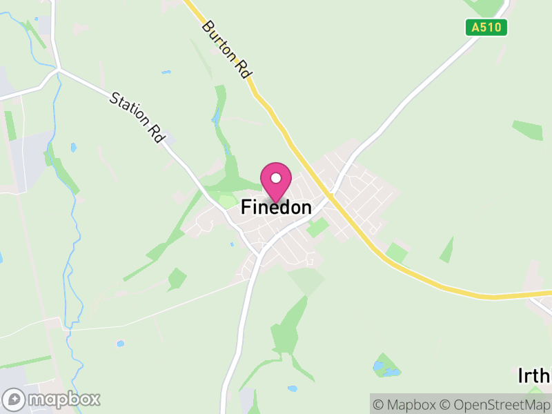 Map of Finedon, North Northamptonshire