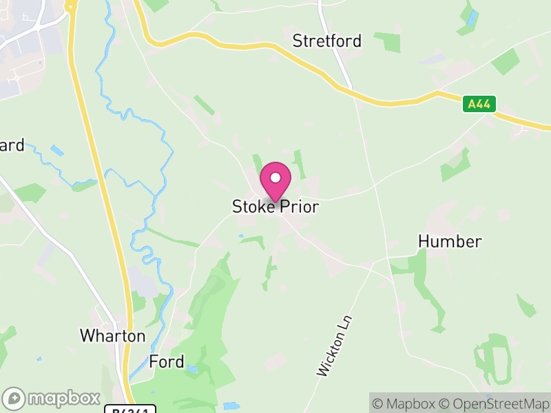 Map of Ford and Stoke Prior, Herefordshire