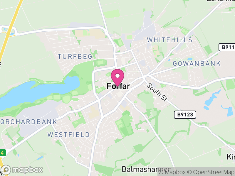 Map of Forfar, Angus