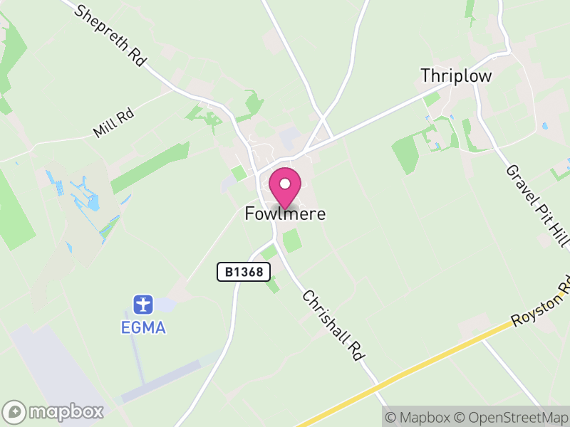 Map of Fowlmere, South Cambridgeshire