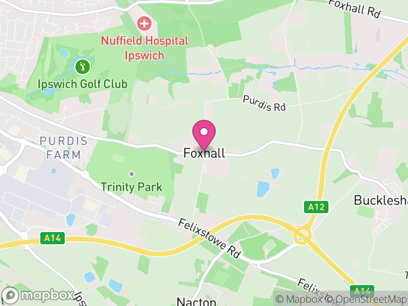 Map of Foxhall, East Suffolk