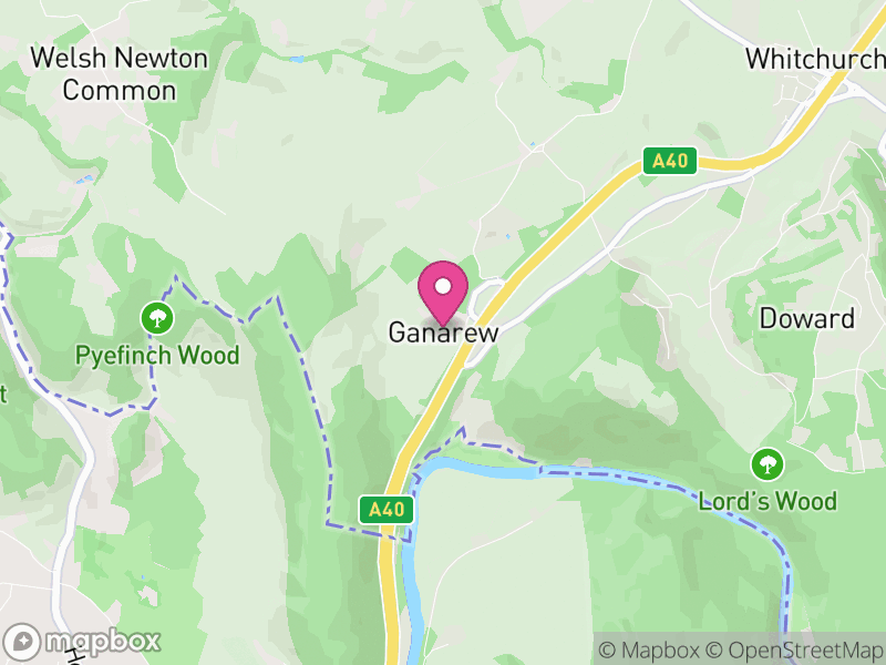 Map of Ganarew, Herefordshire