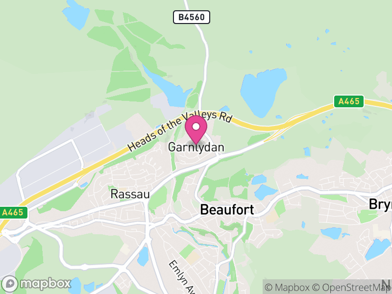 Map of Garnlydan, Blaenau Gwent