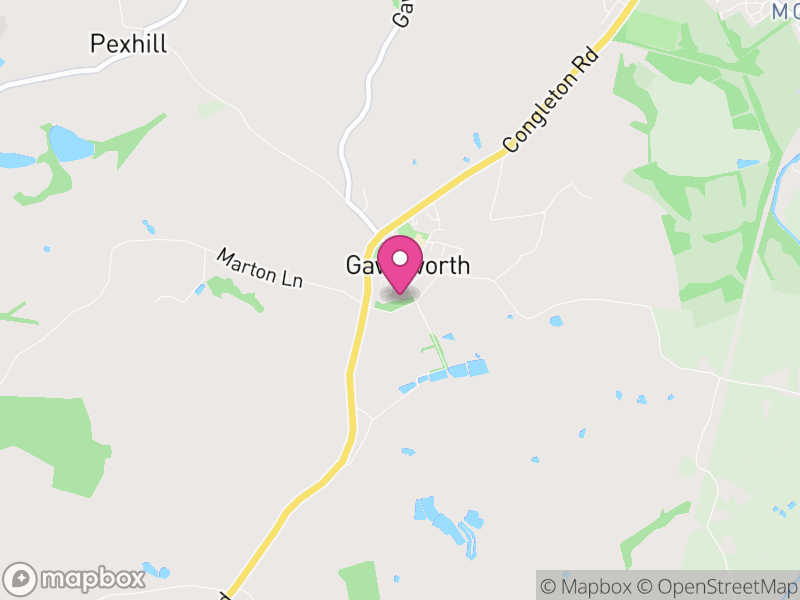 Map of Gawsworth, Cheshire East