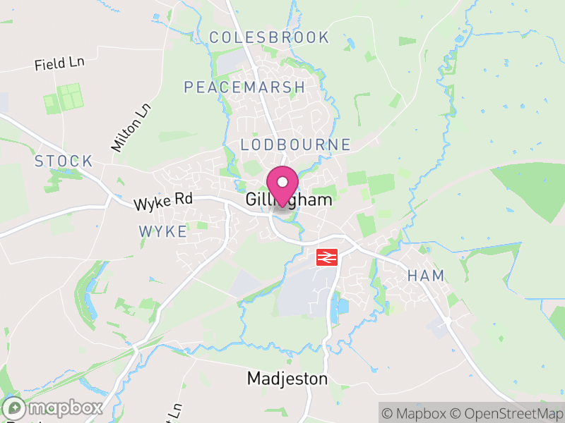 Map of Gillingham, Dorset