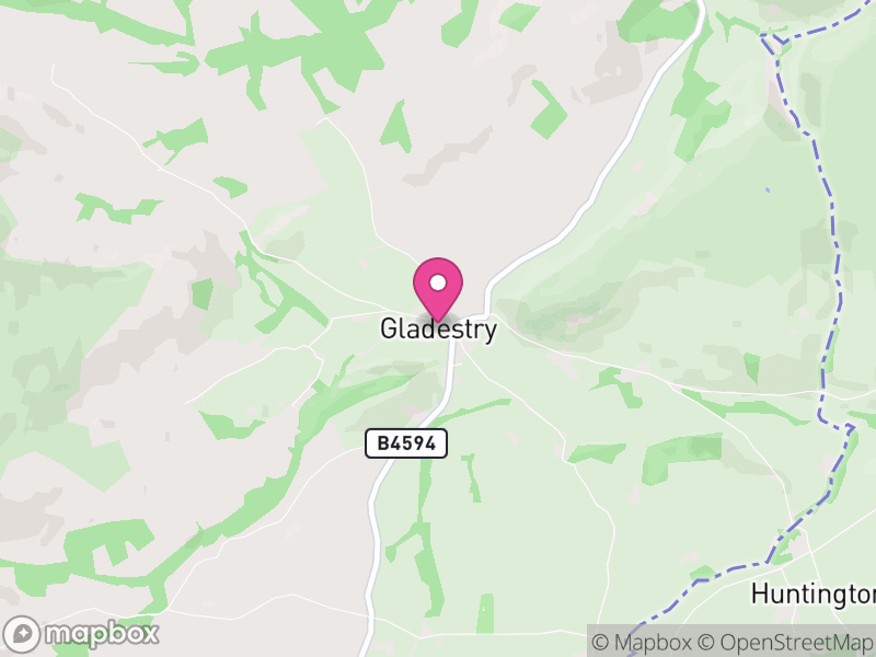 Map of Gladestry, Powys