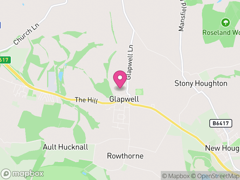 Map of Glapwell, Bolsover