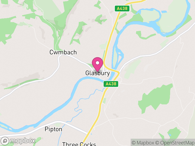 Map of Glasbury, Powys