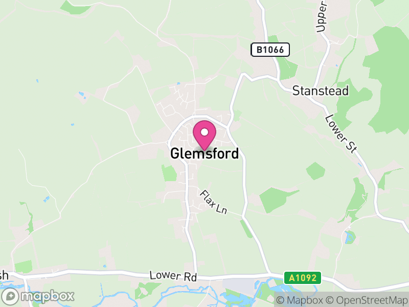 Map of Glemsford, Babergh