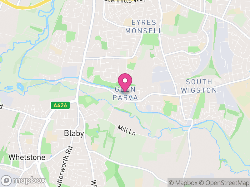 Map of Glen Parva, Blaby