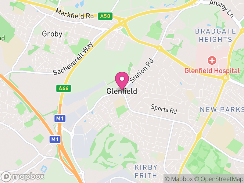 Map of Glenfields, Blaby