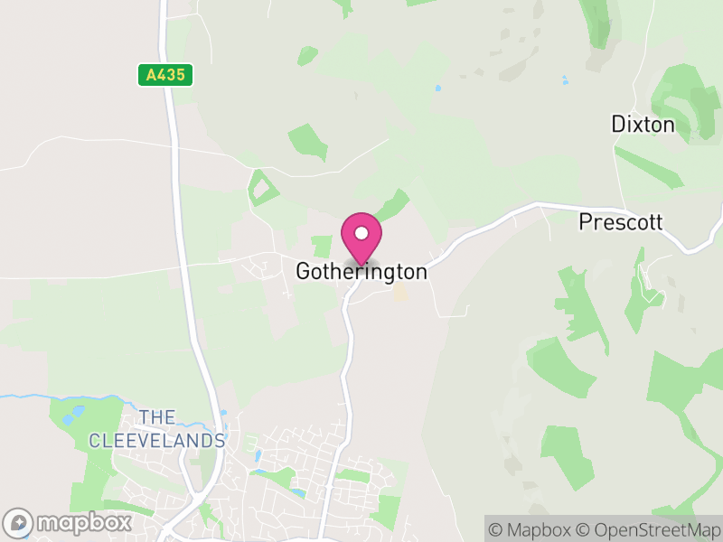 Map of Gotherington, Tewkesbury