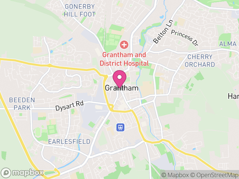 Map of Grantham, South Kesteven