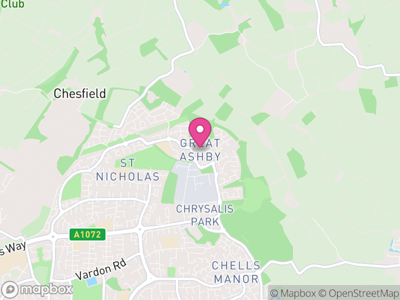 Map of Great Ashby, North Hertfordshire