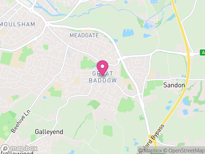 Map of Great Baddow, Chelmsford