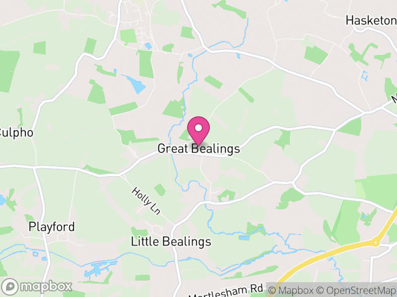 Map of Great Bealings, East Suffolk