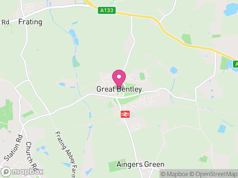 Map of Great Bentley, Tendring