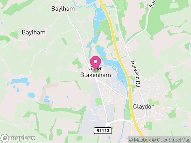 Map of Great Blakenham, Mid Suffolk