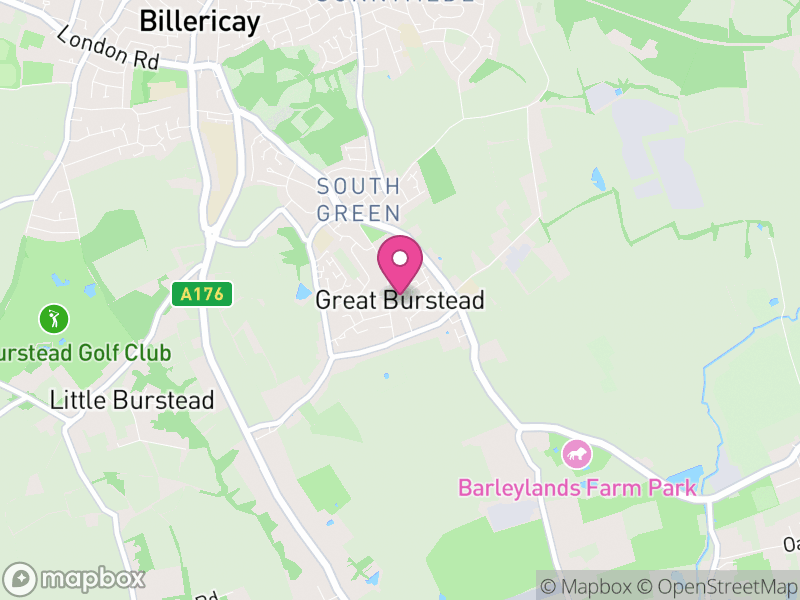Map of Great Burstead and South Green, Basildon