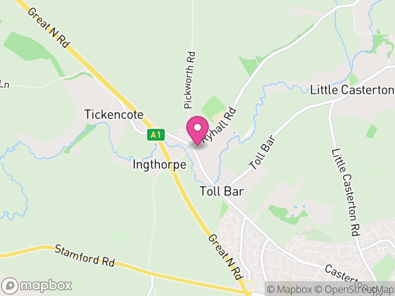 Map of Great Casterton, Rutland