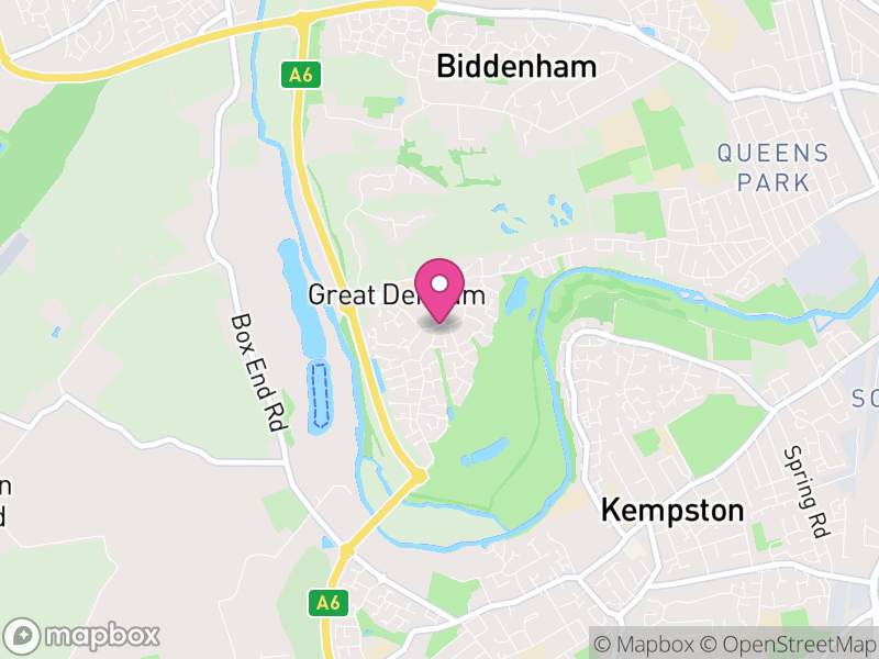 Map of Great Denham, Bedford