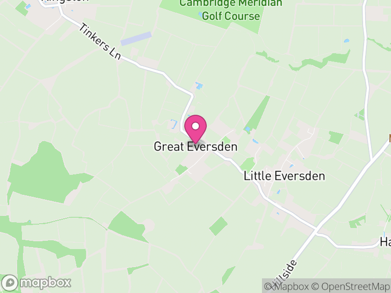 Map of Great Eversden, South Cambridgeshire