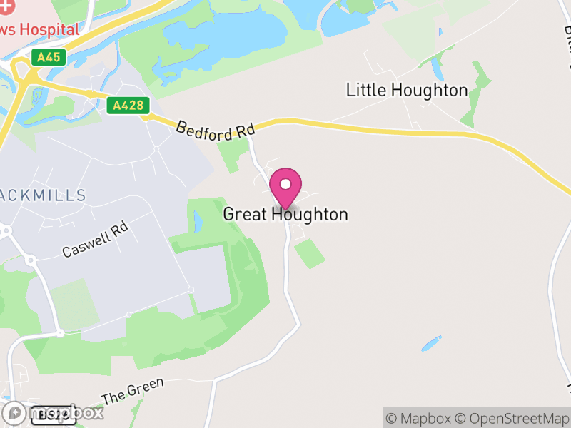 Map of Great Houghton, West Northamptonshire