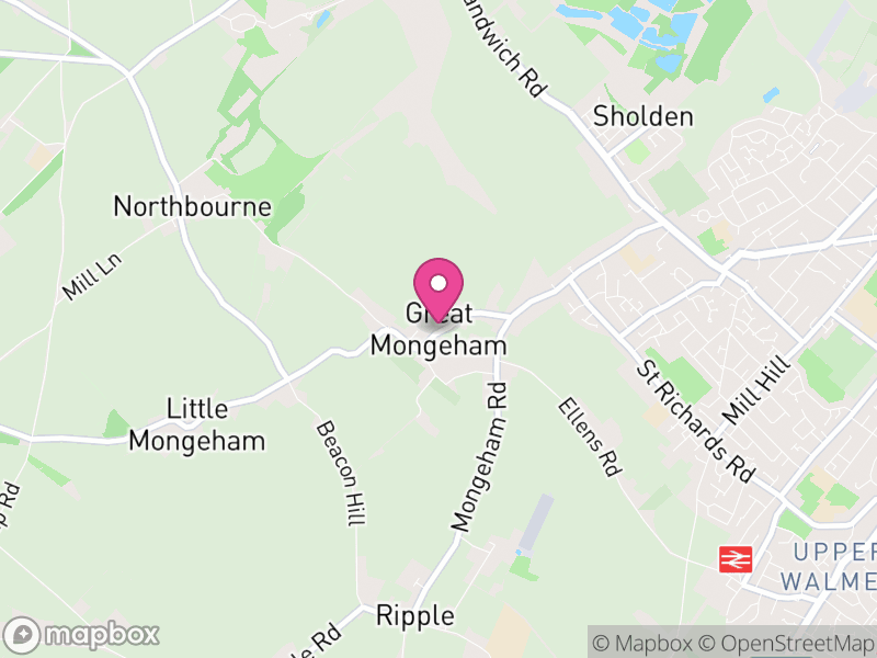 Map of Great Mongeham, Dover