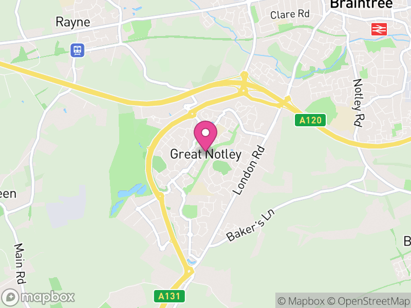 Map of Great Notley, Braintree