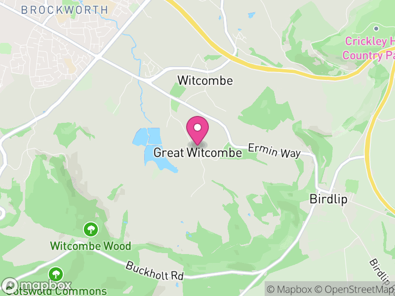 Map of Great Witcombe, Tewkesbury