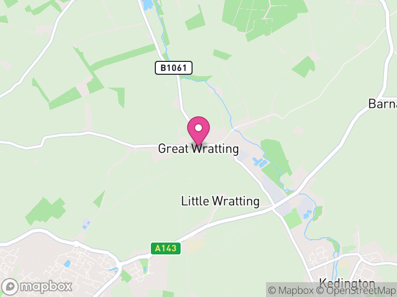 Map of Great Wratting, West Suffolk