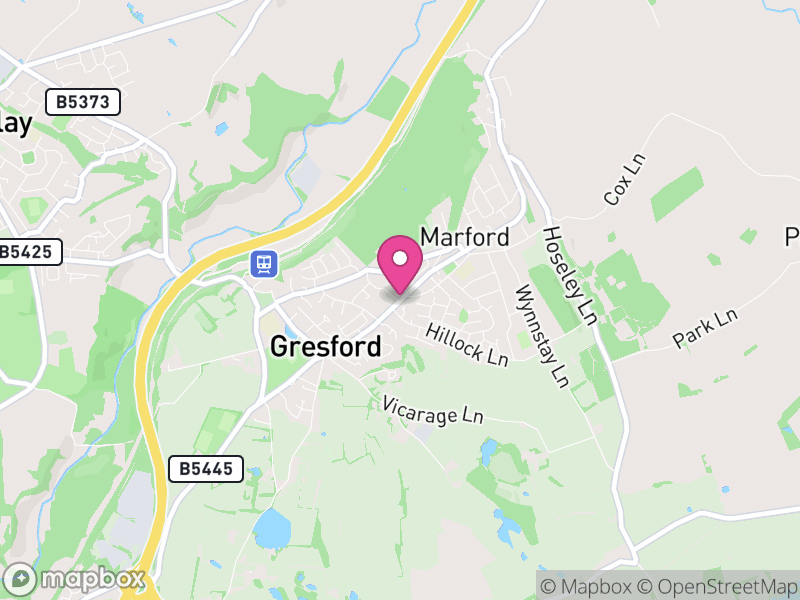 Map of Gresford, Wrexham