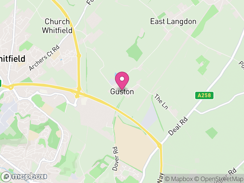 Map of Guston, Dover
