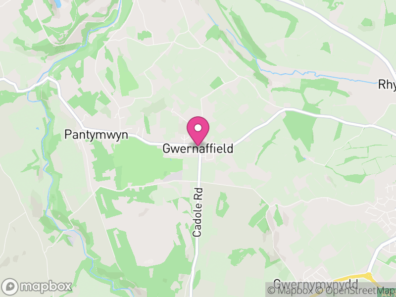 Map of Gwernaffield and Pantymwyn, Flintshire