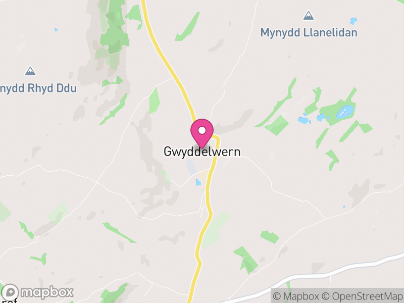 Map of Gwyddelwern, Denbighshire