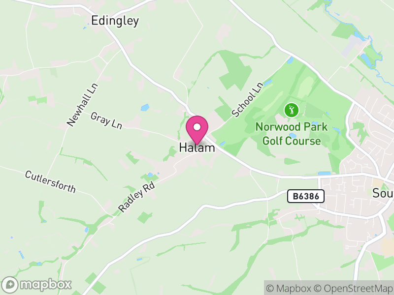 Map of Halam, Newark and Sherwood