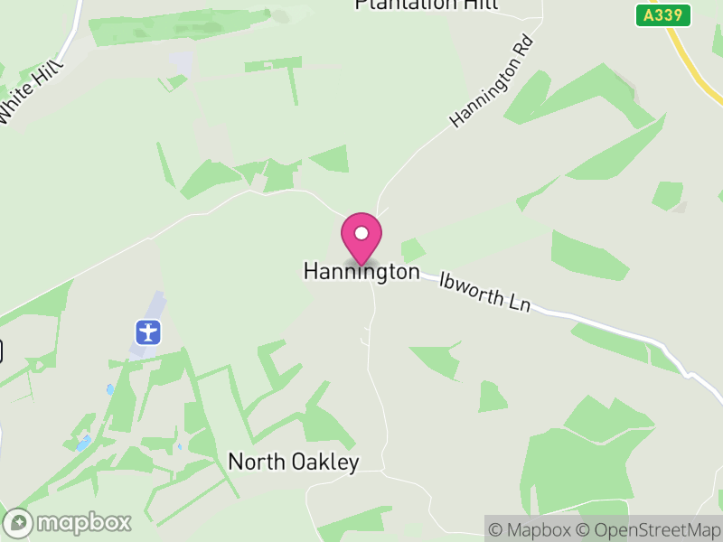 Map of Hannington, Basingstoke and Deane