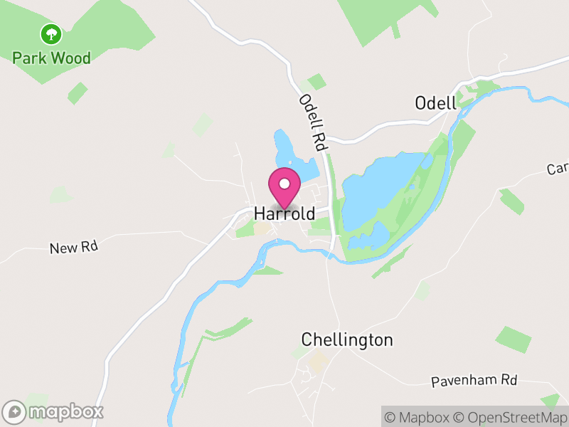 Map of Harrold, Bedford