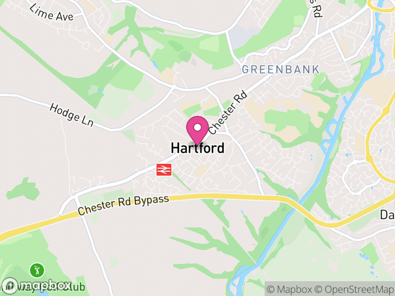 Map of Hartford, Cheshire West and Chester