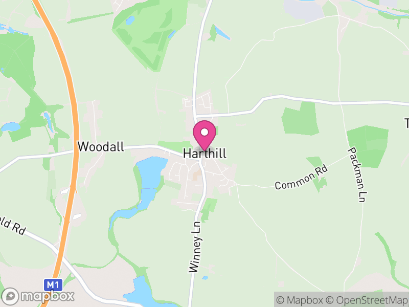 Map of Harthill with Woodall, Rotherham