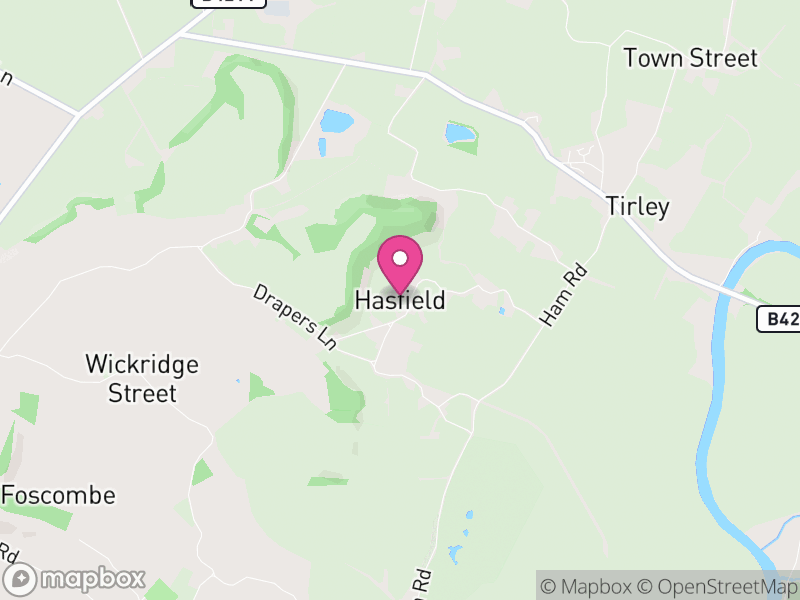 Map of Hasfield, Tewkesbury