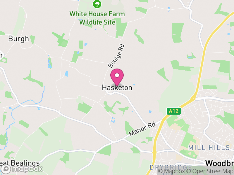 Map of Hasketon, East Suffolk
