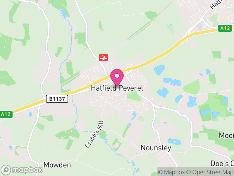 Map of Hatfield Peverel, Braintree