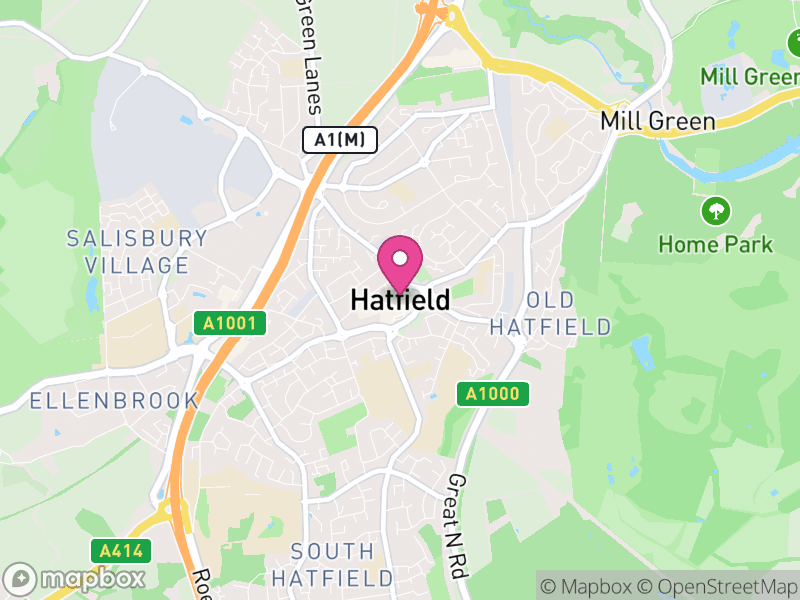 Map of Hatfield, Welwyn Hatfield