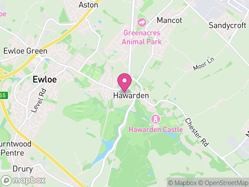 Map of Hawarden, Flintshire