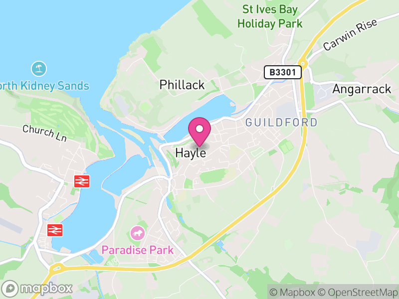 Map of Hayle, Cornwall