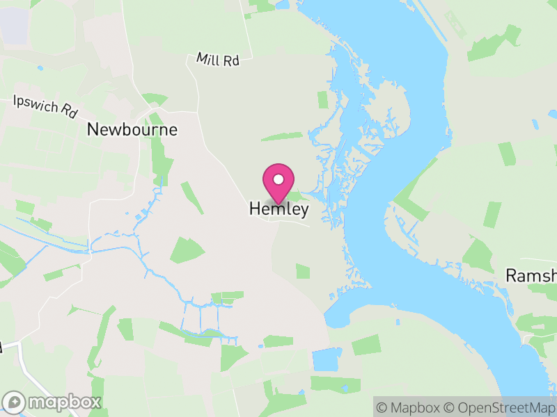 Map of Hemley, East Suffolk